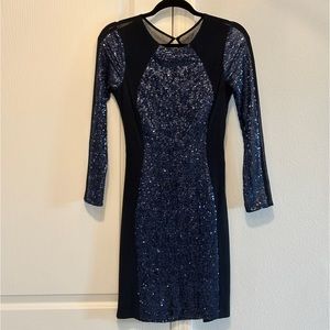 Sequined Navy Blue Cocktail Dress (NWOT)